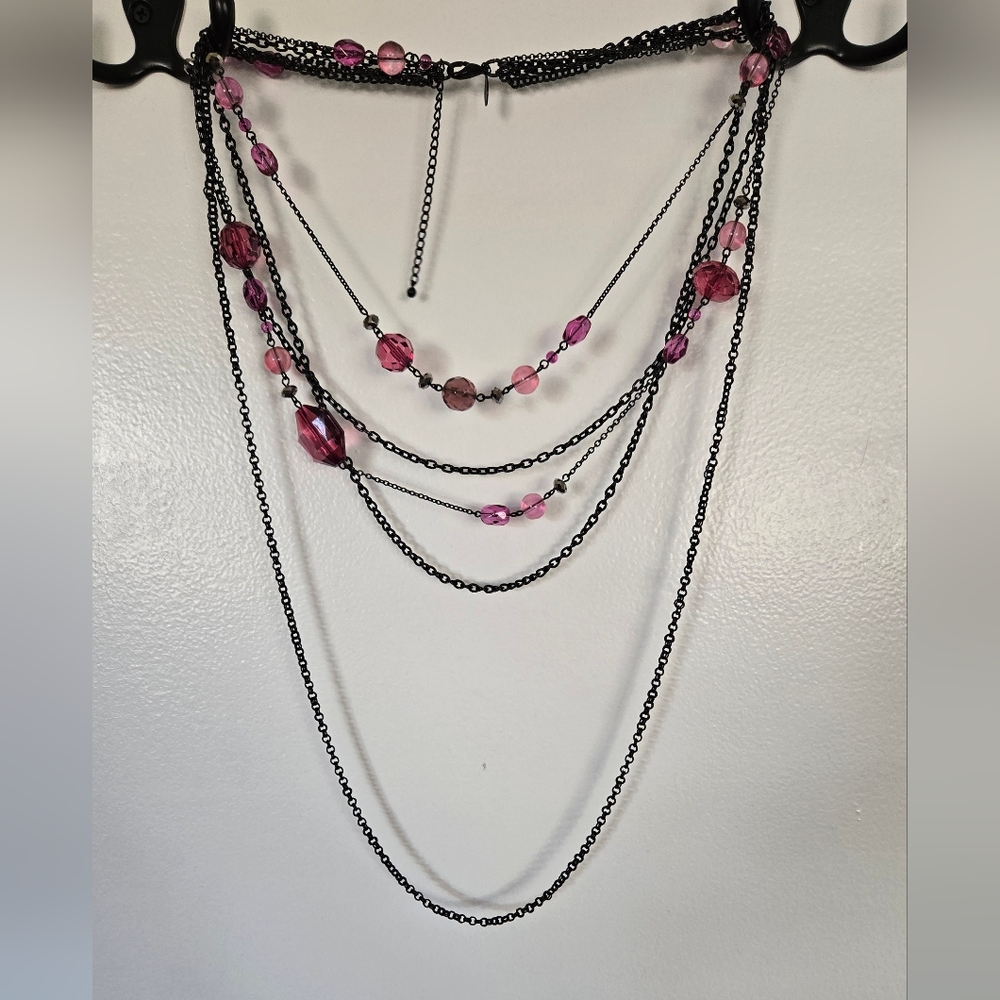 Elegant Pink Beaded Necklace
